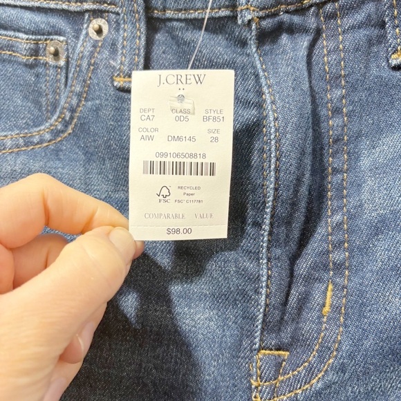 New J. Crew Factory Essential Straight Jean All Day Stretch Size 28 Tencel NWT - Picture 5 of 13
